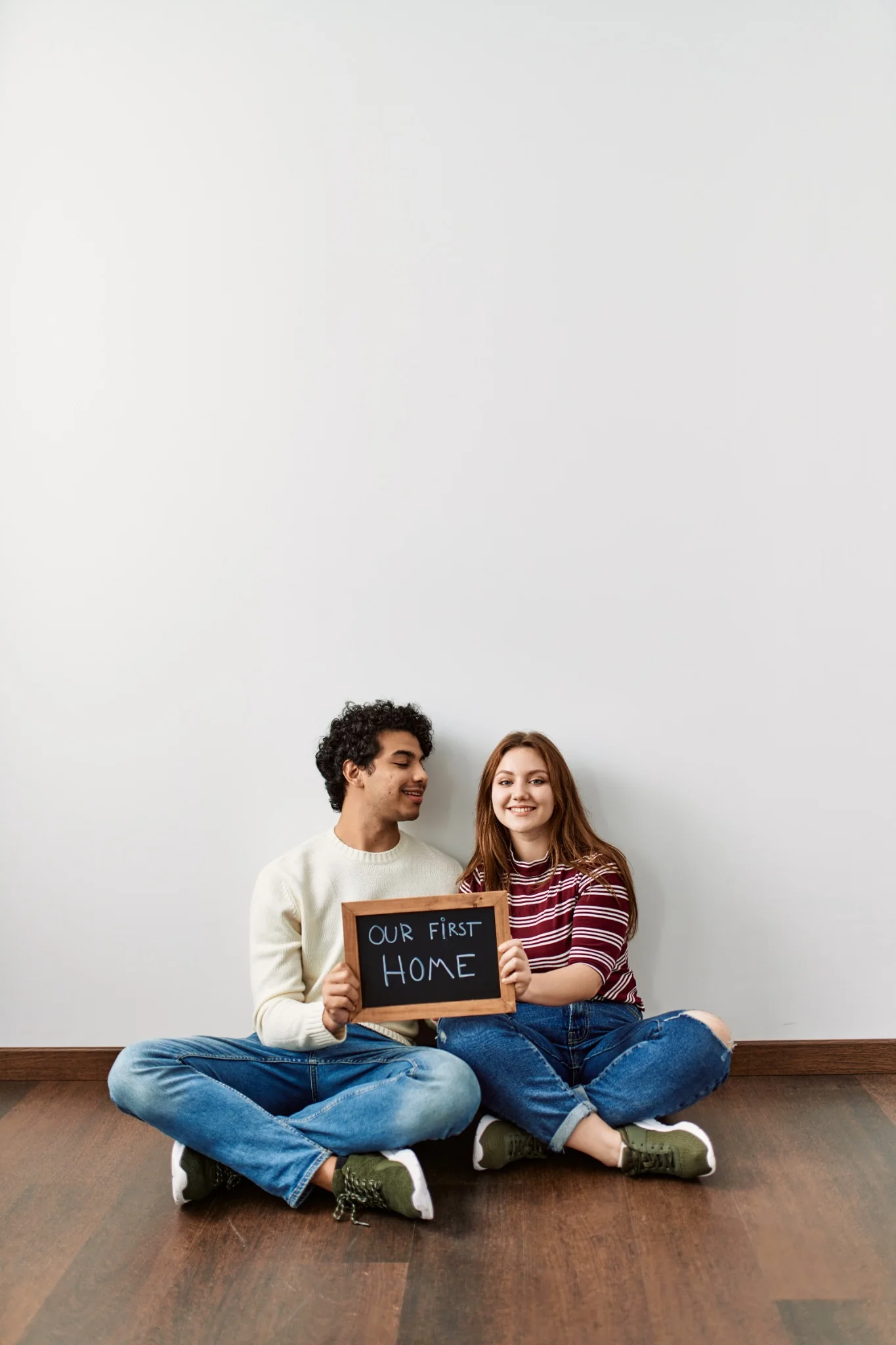 First-time buyers celebrating their first home
