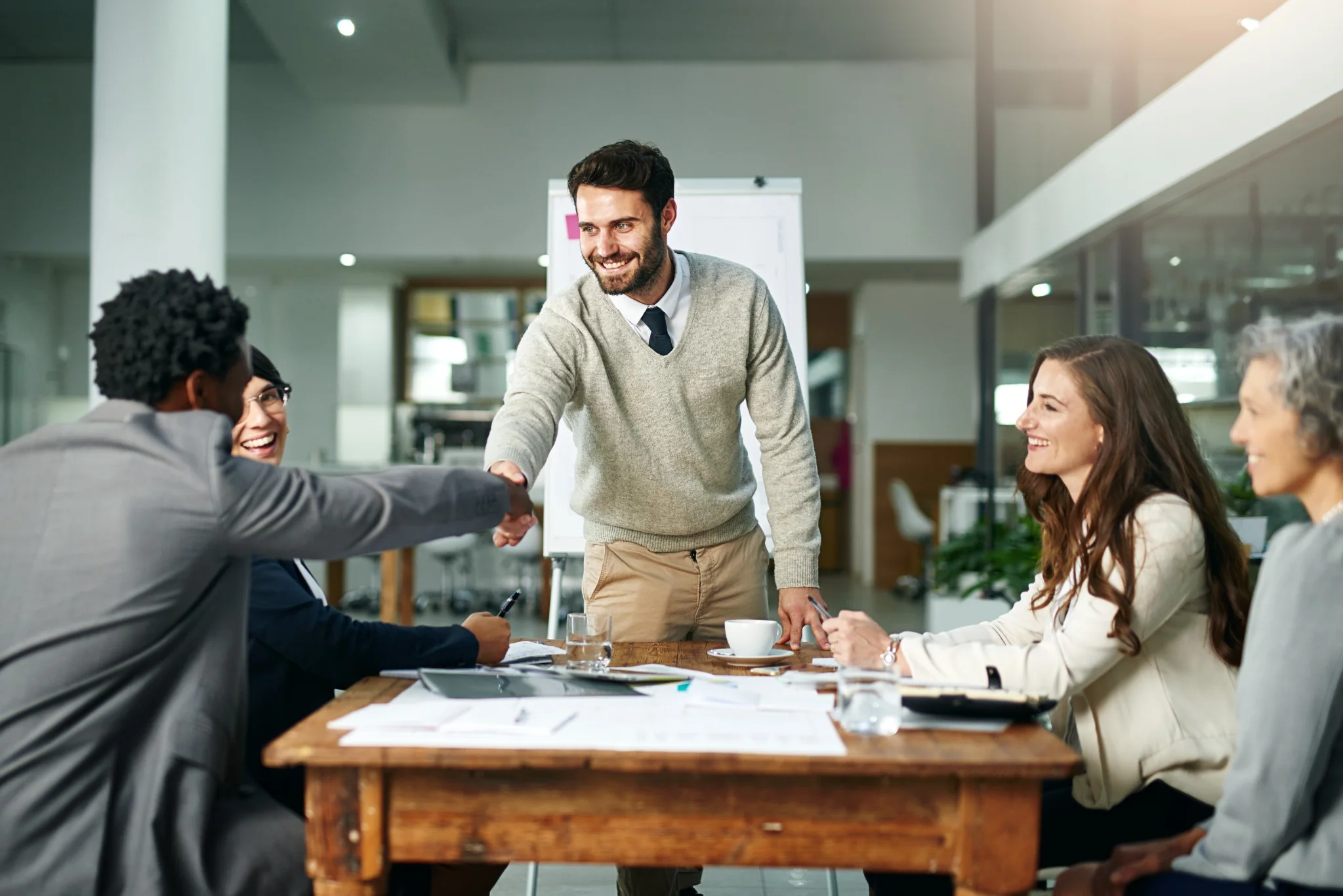 People working together at a table